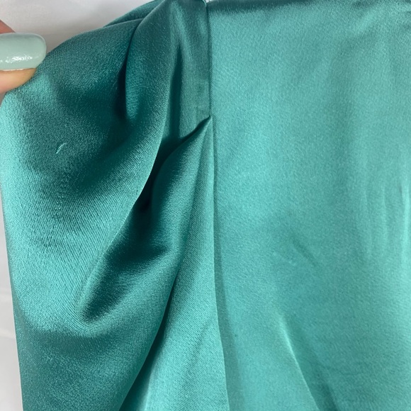 Jonathan Simkhai Ruched V-Neck Button Dress 8 - Picture 11 of 12